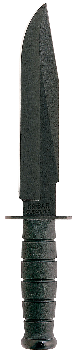 KA-BAR Fighter Fixed Blade 1269 Black Cro-Van Carbon Steel & Black Kraton G MOLLE Sheath