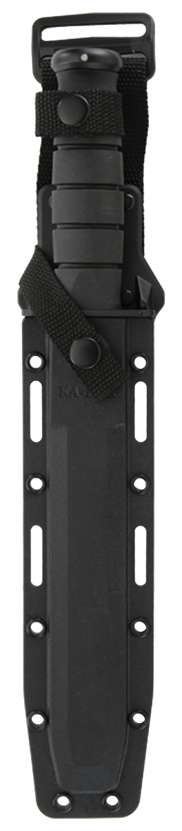 KA-BAR Fighter Fixed Blade 1269 Black Cro-Van Carbon Steel & Black Kraton G MOLLE Sheath