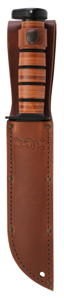 KA-BAR Dog's Head Utility Fixed Blade 1317 Cro-Van Carbon Steel & Brown Leather