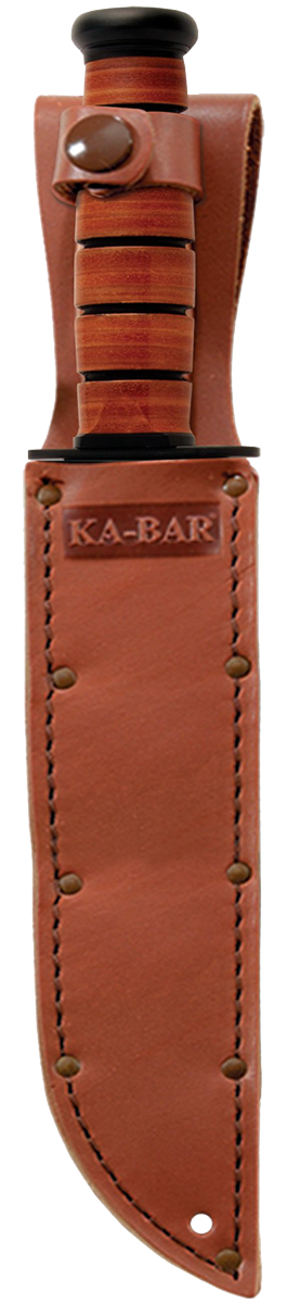 KA-BAR Big Brother Fixed Blade 2217 Cro-Van Carbon Steel & Brown Leather