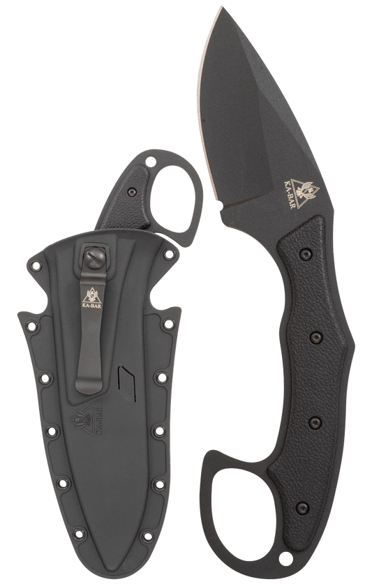 KA-BAR TDI Pocket Knife Strike Fixed Blade 2491 AUS 8A Stainless Steel & Black Zytel