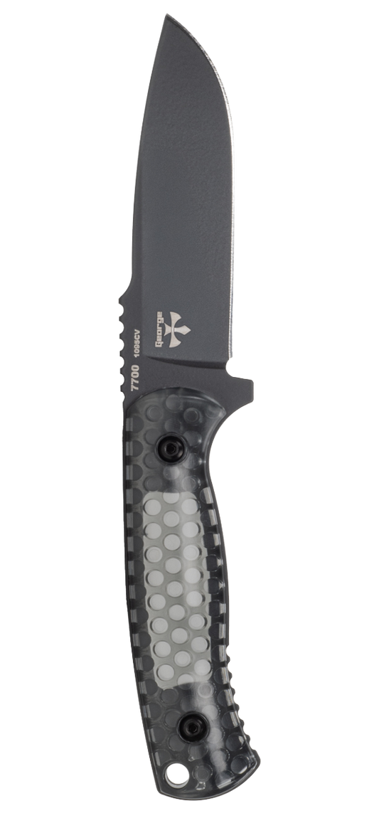 KA-BAR George Cool Name Drop Point 7700 Cro-Van Carbon Steel Smoke