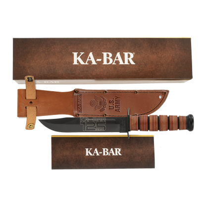KA-BAR Full-Size U.S. Army 9225 125th Anniversary Cro-Van Steel & Brown Leather