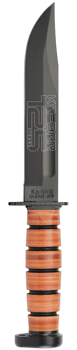 KA-BAR Dog's Head Utility 125th Anniversary 9228 Cro-Van Carbon Steel & Brown Leather