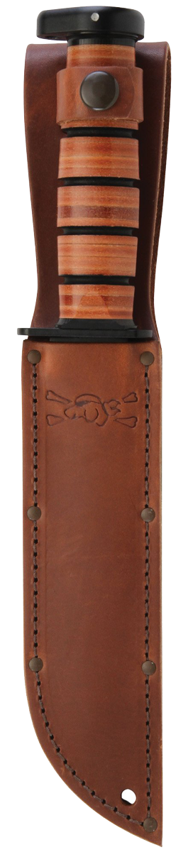 KA-BAR Dog's Head Utility 125th Anniversary 9228 Cro-Van Carbon Steel & Brown Leather