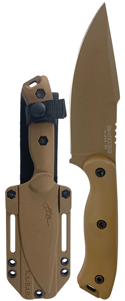 KA-BAR Becker Harpoon Fixed Blade BK18 1095 Cro-Van Carbon Steel & Brown Ultramid