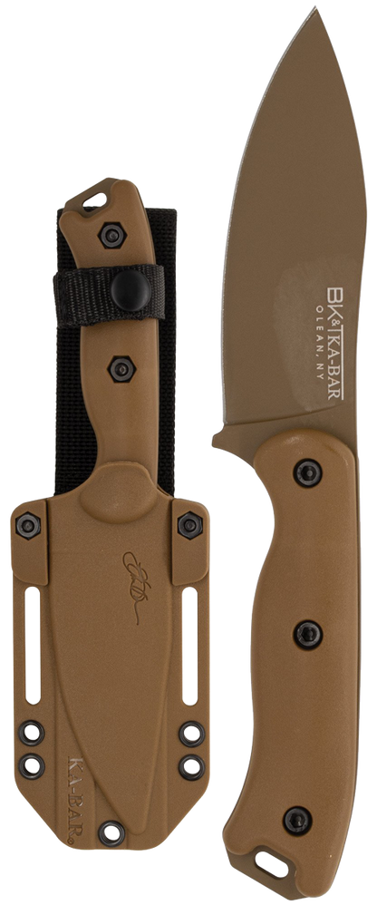KA-BAR Becker Nessmuk Fixed Blade BK19 1095 Cro-Van Carbon Steel & Brown Ultramid