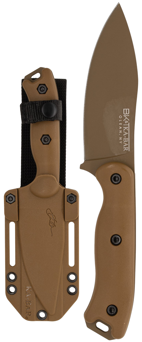 KA-BAR Becker Nessmuk Fixed Blade BK19 1095 Cro-Van Carbon Steel & Brown Ultramid