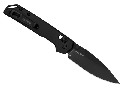 Kershaw Knives™ Mini Iridium Crossbar Lock 2051BLK Black Anodized 6061-T6 Aluminum D2 Semi-Stainless Steel Pocket Knife
