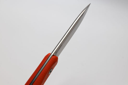 LionSteel Knives™ Bushcraft Fixed Blade B41 GOR Orange G10 Sleipner Semi-Stainless Steel Knife