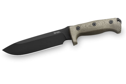 LionSteel Knives™ Bushcraft Fixed Blade M7B CVG Green Canvas Micarta Sleipner Semi-Stainless Steel Knife