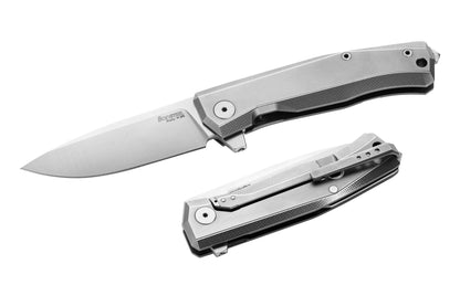 LionSteel Knives™ Myto Frame Lock MT01 GY Grey 6AI4V Titanium M390 Stainless Steel Pocket Knife