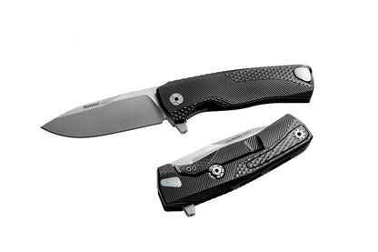 LionSteel Knives™ ROK Frame Lock ROK A BS Black Aluminum M390 Stainless Steel Pocket Knife