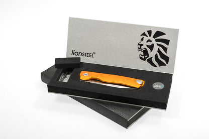 LionSteel Knives™ ROK Frame Lock ROK A OS Orange Aluminum M390 Stainless Steel Pocket Knife