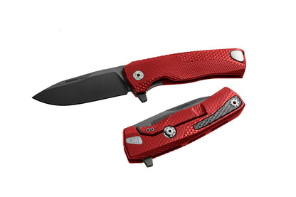 LionSteel Knives™ ROK Frame Lock ROK A RB Red Aluminum M390 Stainless Steel Pocket Knife