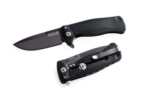 LionSteel Knives™ SR22 Frame Lock SR22A BB Black Ergal Aluminum Sleipner Semi-Stainless Steel Pocket Knife