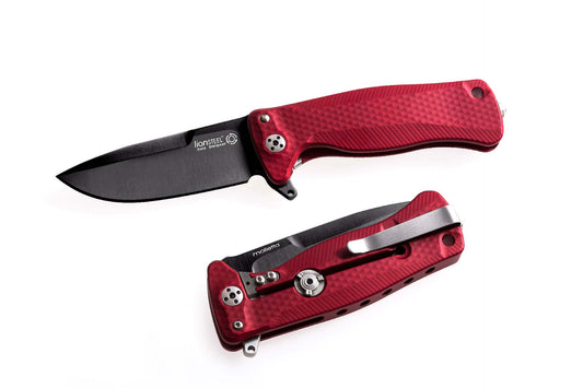 LionSteel Knives™ SR22 Frame Lock SR22A RB Red Ergal Aluminum Sleipner Semi-Stainless Steel Pocket Knife