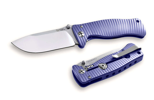 LionSteel Knives™ SR2 Frame Lock SR2 V Violet 6AI4V Titanium Sleipner Semi-Stainless Steel Pocket Knife