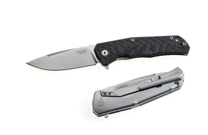 LionSteel Knives™ TRE Frame Lock TRE FC Carbon Fiber and 6AI4V Titanium M390 Stainless Steel Pocket Knife
