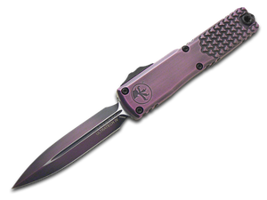 Microtech Knives, LLC™ Ultratech D/E OTF 11224HT-1PUAA Purple Abrasion 6161-T6 Aluminum M390MK Stainless Steel Pocket Knife