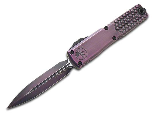 Microtech Knives, LLC™ Ultratech D/E OTF 11224HT-1PUAA Purple Abrasion 6161-T6 Aluminum M390MK Stainless Steel Pocket Knife