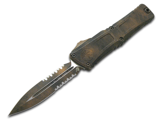 Microtech Knives, LLC™ Combat Troodon D/E OTF 1142-2PLOBS Plague Outbreak 7075-T6 Aluminum M390MK Stainless Steel Pocket Knife