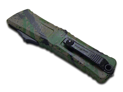 Microtech Knives, LLC™ Combat Troodon Gen 3 OTF 1146-1ODTA BKSPLS Black Splatter Camo 7075-T6 Aluminum M390MK Stainless Steel Pocket Knife