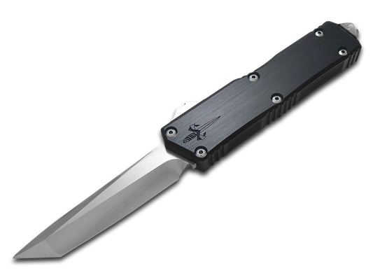 Microtech Knives, LLC™ Executive Scarab 2 S/E OTF 1177-CICGHFHCSS-MCK Hefted Black Anodized Aircraft Alloy M390MK Stainless Steel Pocket Knife