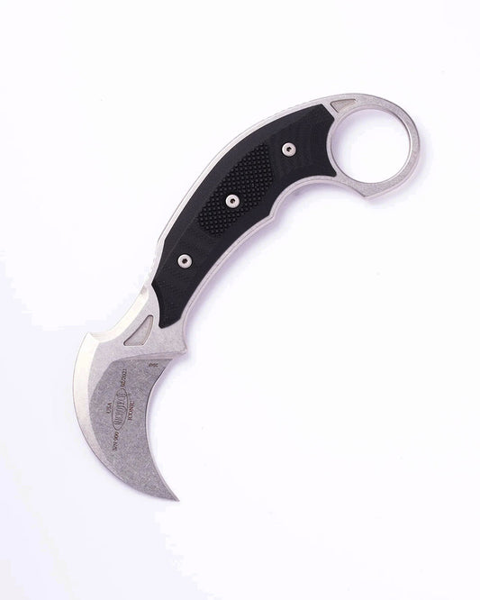 Microtech Knives, LLC™ Iconic Fixed Blade Karambit 118-10R Black G-10 M390, CTS-204P, or Elmax Stainless Steel Knife