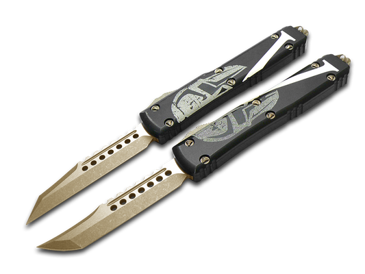 Microtech Knives, LLC™ Ultratech OTF 2-Knife Set 119-13SETMLS Black Aluminum M390 Stainless Steel