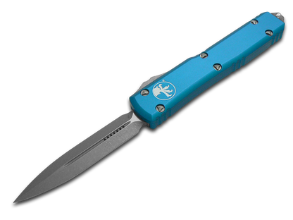 Microtech Knives, LLC™ Ultratech D/E OTF 122-10 APBL Blue Aluminum Bohler M390 Stainless Steel Pocket Knife