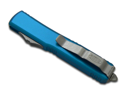 Microtech Knives, LLC™ Ultratech D/E OTF 122-10 APBL Blue Aluminum Bohler M390 Stainless Steel Pocket Knife