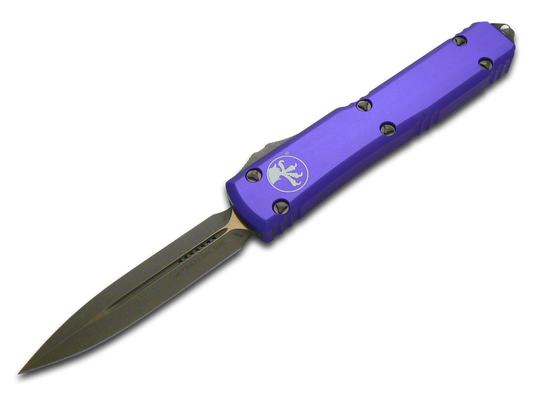Microtech Knives, LLC™ Ultratech D/E OTF 122-13 APPU Purple Aluminum Bohler M390 Stainless Steel Pocket Knife