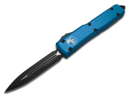 Microtech Knives, LLC™ Ultratech D/E OTF 122-1 BL Blue 6061-T6 Aluminum M390 Stainless Steel Pocket Knife