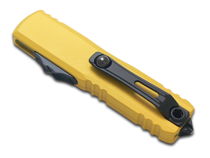 Microtech Knives, LLC™ UTX-85 T/E OTF 12334-1YW Yellow Anodized 7075-T6 Aluminum M390MK Stainless Steel Pocket Knife