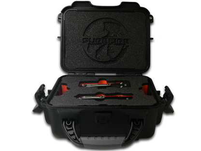 Microtech Knives, LLC™ Luminary D/E OTF & Surefire Flashlight Set 1270-10SET Black 7075-T6 Aluminum Bohler M390MK Stainless Steel Pocket