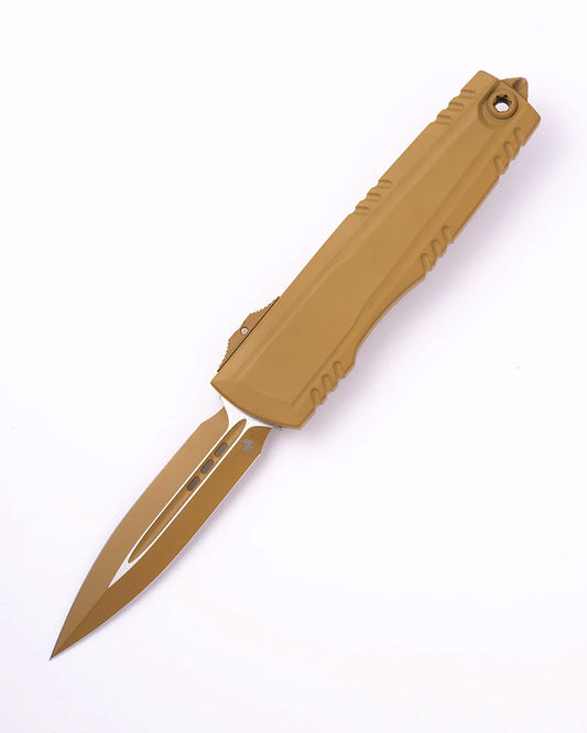 Microtech Knives, LLC™ Luminary ZBP D/E OTF 1270-1CRAS Tan Cerakote 7075-T6 Aluminum M390MK Stainless Steel Pocket Knife
