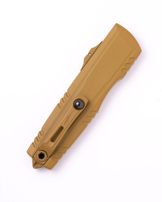 Microtech Knives, LLC™ Luminary ZBP D/E OTF 1270-1CRAS Tan Cerakote 7075-T6 Aluminum M390MK Stainless Steel Pocket Knife