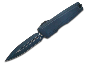 Microtech Knives, LLC™ Luminary D/E OTF 1270-1WBLS Weathered Blue 7075-T6 Aluminum M390MK Stainless Steel Pocket Knife