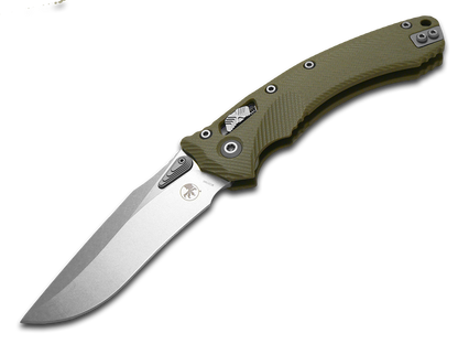 Microtech Knives, LLC™ Amphibian Crossbar Lock 137RL-10FLGTOD OD Green G-10 M390MK Stainless Steel Pocket Knife