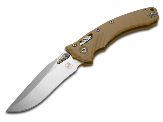 Microtech Knives, LLC™ Amphibian Crossbar Lock 137RL-10FLGTTA Tan G-10 M390MK Stainless Steel Pocket Knife