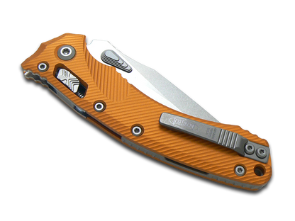 Microtech Knives, LLC™ Amphibian S/E Crossbar Lock 137RL-10FLOT Tangerine Orange Anodized 7075-T6 Aluminum M390MK Stainless Steel Pocket Knife