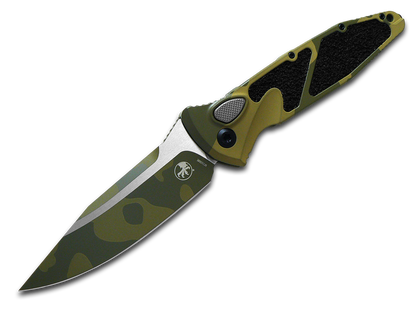 Microtech Knives, LLC™ Socom Elite Auto 160A-1BOCS-Z4 Green Bazooka Camo 7075-T6 Aluminum M390MK Stainless Steel Pocket Knife