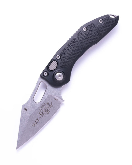 Microtech Knives, LLC™ Stitch Auto 169-10 Black Aluminum Bohler M390 Stainless Steel Pocket Knife
