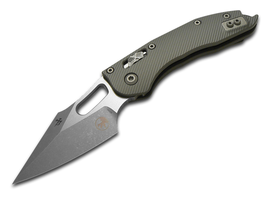 Microtech Knives, LLC™ Stitch Crossbar Lock 169RL-10APFLNC Natural Clear Aluminum M390MK Stainless Steel Pocket Knife