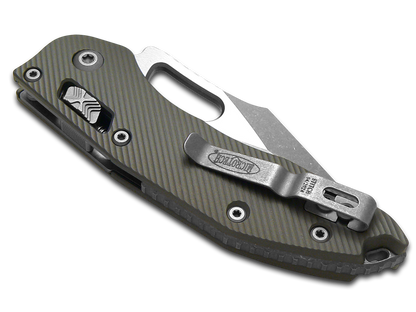 Microtech Knives, LLC™ Stitch Crossbar Lock 169RL-10APFLNC Natural Clear Aluminum M390MK Stainless Steel Pocket Knife