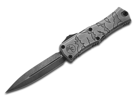 Microtech Knives, LLC™ Hera 2 Mini D/E OTF 1702M-1BMHWBAS Brushed Metal 7075-T6 Aluminum M390MK Stainless Steel Pocket Knife