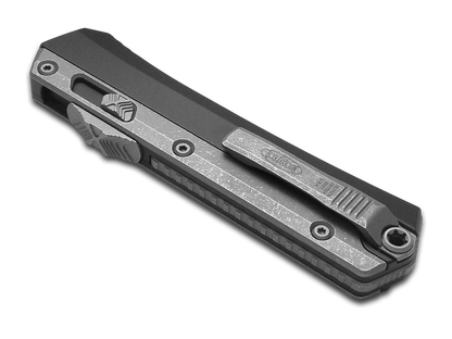 Microtech Knives, LLC™ Glykon T/E OTF 185-10AP Black 7075-T6 Aluminum and Titanium M390MK Stainless Steel Pocket Knife
