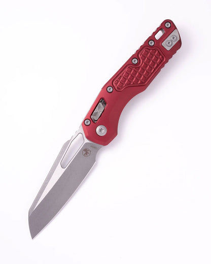 Microtech Knives, LLC™ MSI Crossbar Lock 210-10APFRMR Red Anodized 7075-T6 Aluminum M390MK Stainless Steel Pocket Knife
