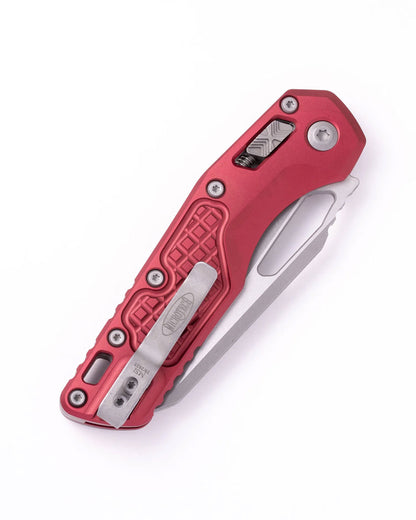 Microtech Knives, LLC™ MSI Crossbar Lock 210-10APFRMR Red Anodized 7075-T6 Aluminum M390MK Stainless Steel Pocket Knife